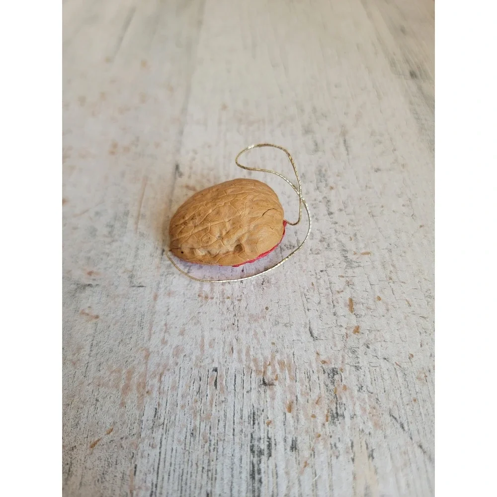 Vintage miniature Victorian baby Walnut unique ornament Xmas home